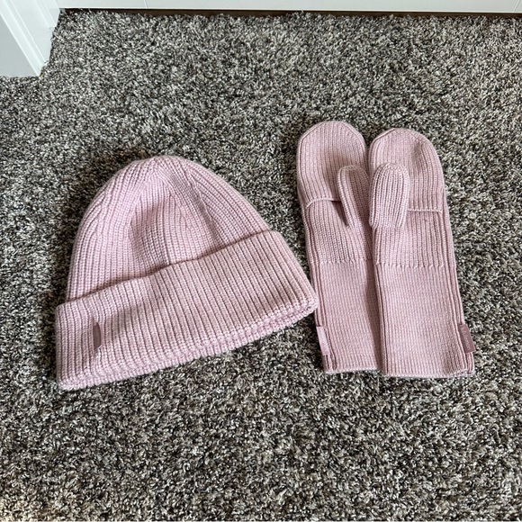 Lululemon Womens Ribbed Merino Wool-Blend Knit Cozy Set Heathered Pink Peony - Picture 2 of 4